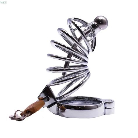 2016 New Stainless Steel Male Chastity Devices Tube Sounding Urethral Cock Cage Sex Toys For Men
