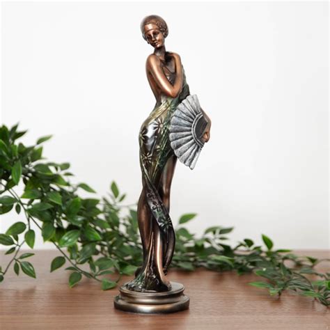 Silhouette Collection Lady Figurine Bronze And Teal 32 5cm The T