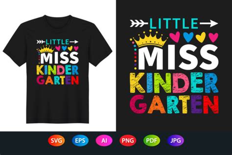 Little Miss Kindergarten T Shirt Design Graphic By Rajjdesign