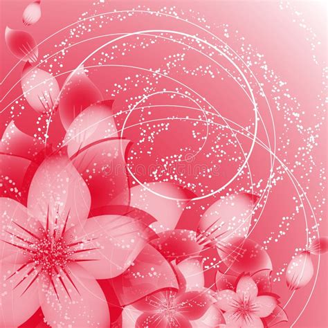 Flower Background On Red Stock Vector Image Of Design 35993581