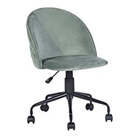 Furniturer Romba Swivel Velvet Upholstered Seat Task Chair In Cactus