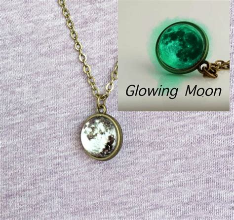 Glowing Moon Phase Necklace Crescent Moon Necklace Etsy Australia