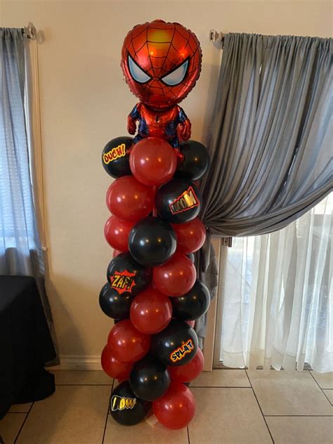 Spider Man Balloon Column Marvel Birthday Party Spiderman Birthday