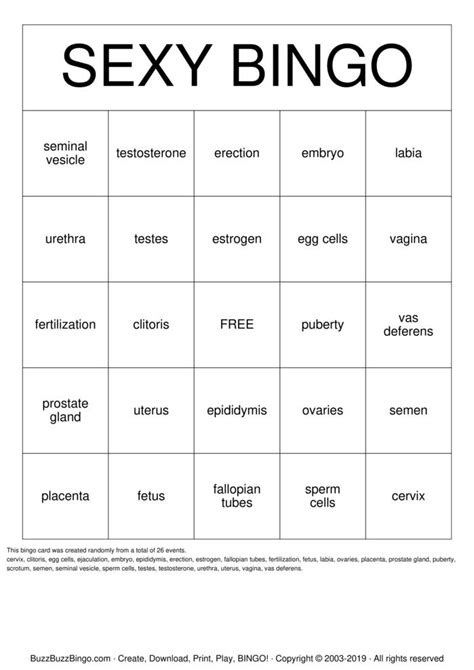 Sex Bingo Bingo Cards To Download Print And Customize