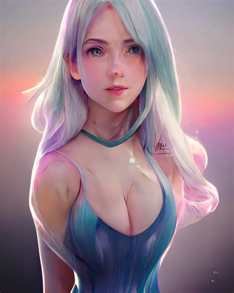 Midjourney Prompt Gorgeous Anime Woman Portrait Pastel Prompthero