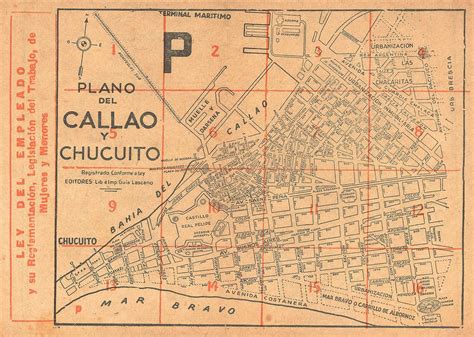 Planos De Calles De 1939 De Lima Y Callao En El Perú Província