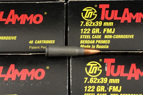 tula cartridge 359x 7 62x39 ammunition tul ammo 122 grain fmj magnetic and non magnetic bullets