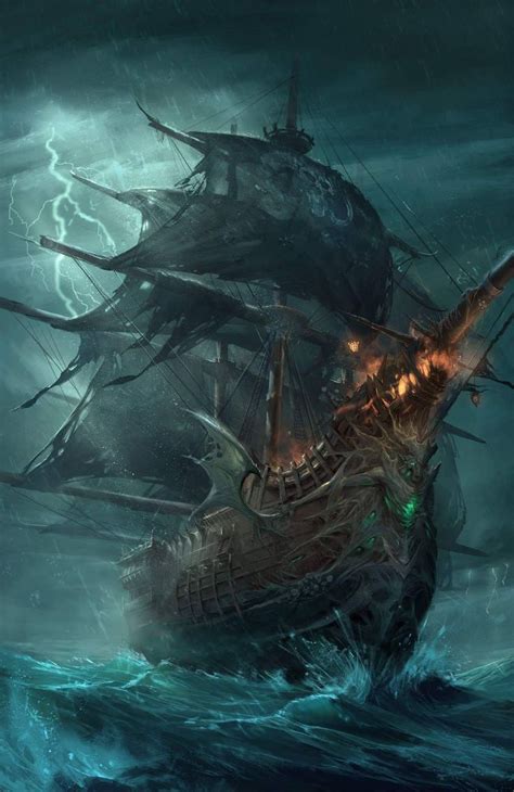 Skulls ghost pirate ship replica. Pin by ChinaRose on Art | Dragons | Pirate ship art ...