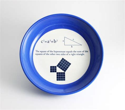 Pythagorean Theorem Geometry Math Bowl In Cobalt Blue Etsy
