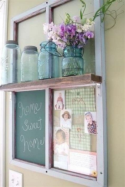 Diy Shabby Chic Framed Old Window Shelf Check Out The Tutorial Home