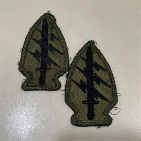 Pair Of Us Army Special Forces Command Subdued Bdu Ssi Patch Sew On 10