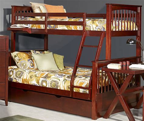 Pulse Cherry Twin Over Full Bunk Bed With Trundle From Ne Kids