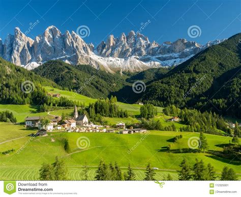 Santa Maddalena Village In Front Of The Geisler Or Odle Dolomites Group
