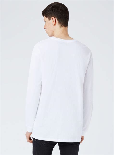 Topman Cotton White Oversized Long Sleeve T Shirt For Men Lyst