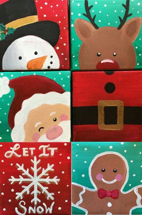 Pin By Sarah Warvi On Christmas Painting Ideas Christmas Canvas Art