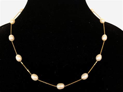 14k Gold Pearl Necklace Rci 122g