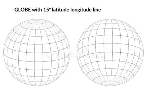 Globe With 15 Degree Latitude Longitude Line Isolated On White
