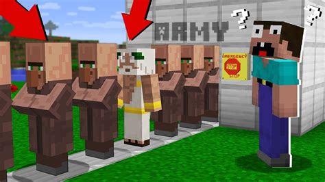 Clone Army Villager In Minecraft Noob Vs Pro Youtube