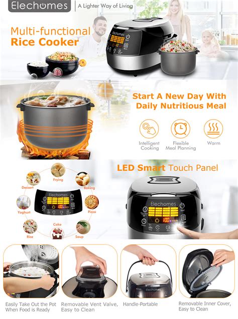 Amazon Com Elechomes LED Touch Control Rice Cooker 16 In 1 Multi