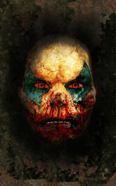Evil Clown Face Wallpaper Background Stock Illustration