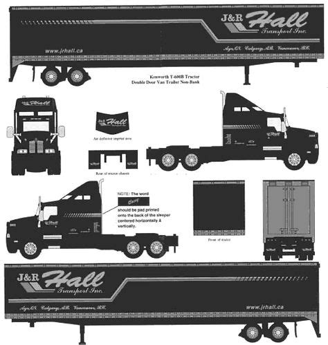 Peterbilt Truck Template Peterbilt Heavy Truck Blueprints Free