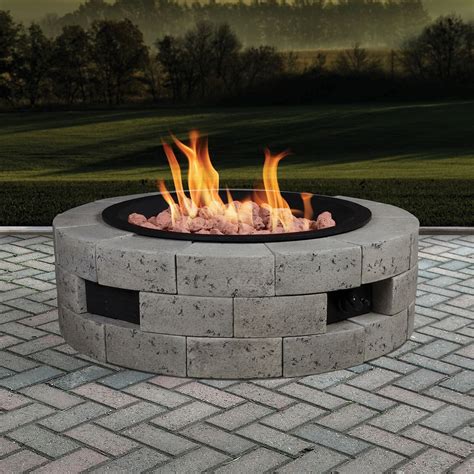 35” Decorative Round Gas Smokeless Fire Pit Kit