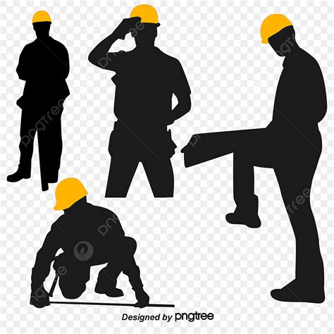 Construction Worker Silhouette Png Vector Psd And Clipart With