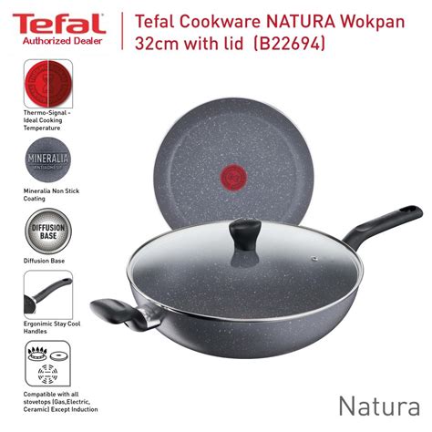 Tefal Cookware Natura Wokpan Cm W Lid B Shopee Malaysia