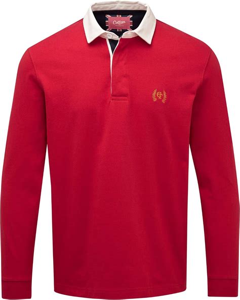 Cotton Traders Mens Long Sleeve Casual Design Regular Fit Plain Rugby