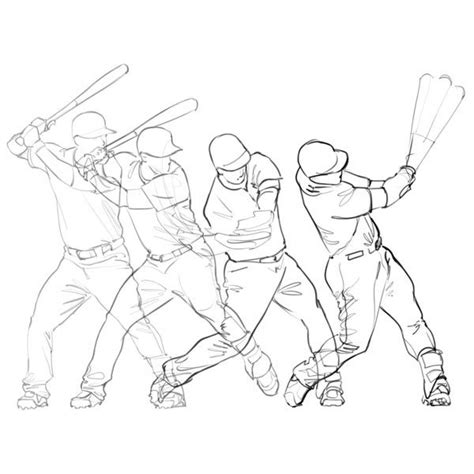 Several Frames Of Baseball Player Swinging Using Sketchbook Pro