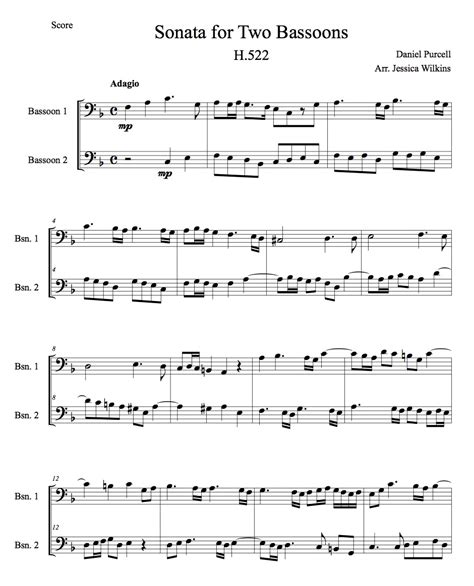 Handel Air In F Major Bassoon Duet Digital Download Jdw Sheet Music