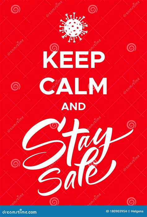 Keep Calm And Stay Safe Coronavirus Poster Stock Vector Illustration