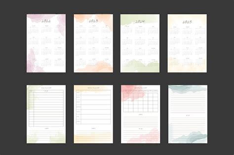 Premium Vector 2022 2023 2024 2025 Calendar And Daily Weekly Monthly