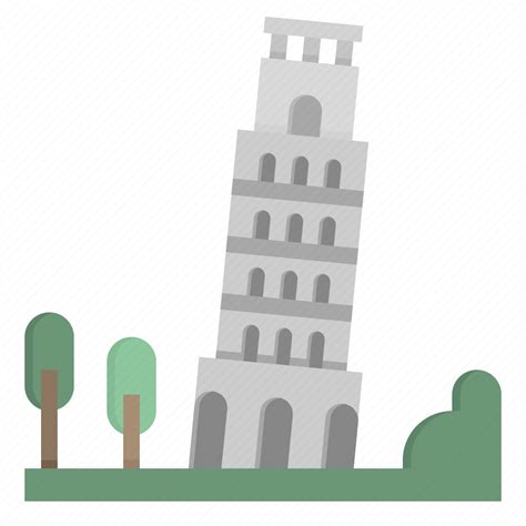 Italy Landmark Leaning Pisa Tower Icon Download On Iconfinder