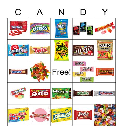 Candy Bingo Bingo Card