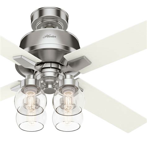 52 Inch White Ceiling Fan With Light Hunter 59216 Dempsey 52 Inch 2