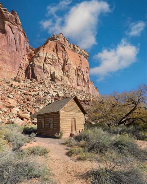 Fruita Schoolhouse Of Capitol Reef National Park Stock Image Image Of