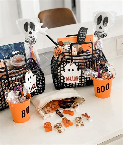 Halloween Basket Tags Spooky Bucket Name Tags Custom Boo Etsy