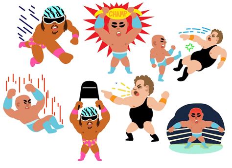 Wrestling Clipart Professional Wrestling Stars Digital Clip Etsy