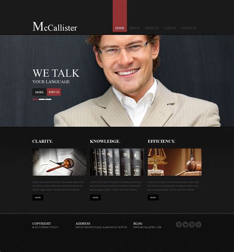 Lawyer Website Template #40512 | Website template, Website template design, Portfolio website ...