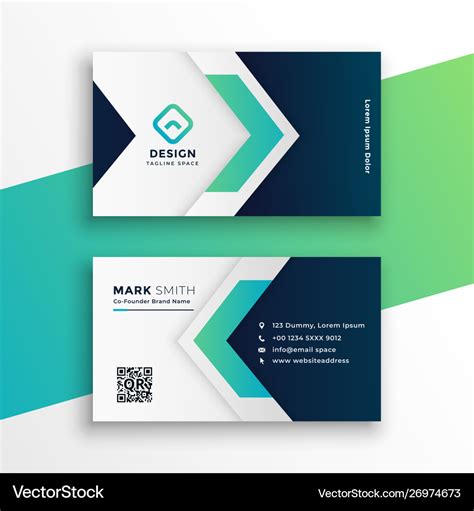 Corporate Business Card Layout Design Template Vector Image