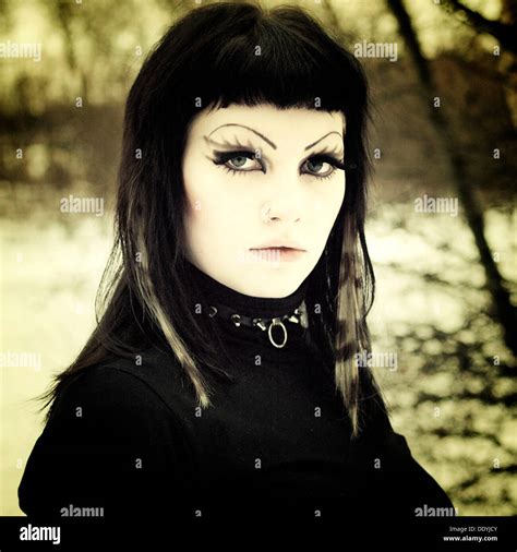 Woman Gothic Style Retro Style Portrait Stock Photo Alamy