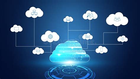 Abstract Cloud Technology With Big Data And Icons Concept Connection By