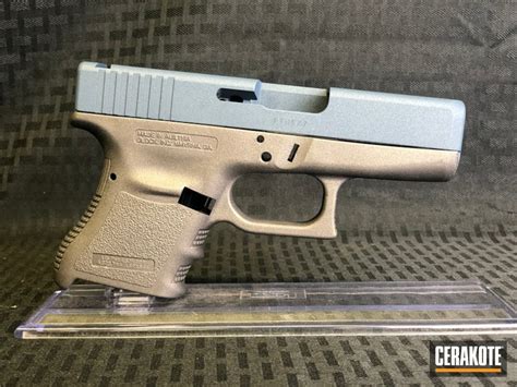 Two Toned Glock Handgun In H 185 Blue Titanium And H 237 Tungsten By