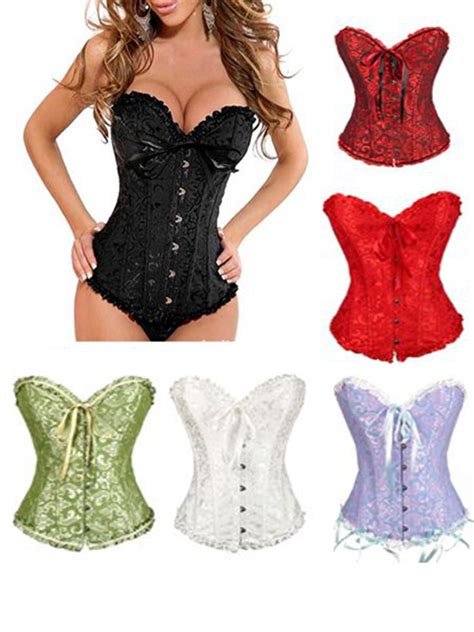 lelinta sexy women s satin lace up overbust corset plus size waist training corsets bustier top