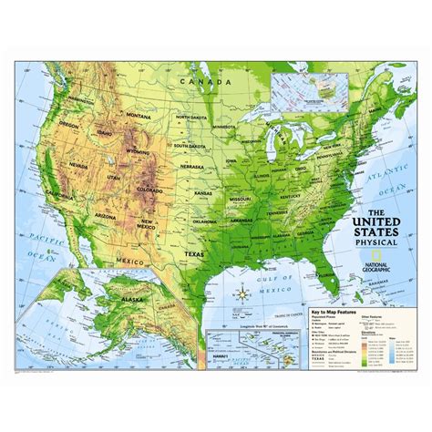 National Geographic Maps Kids Physical Usa Wall Map Graded 4 12 Wayfair