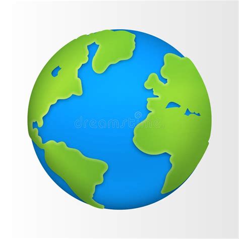 3d Cartoon Planet Earth Vector Illustration Stock Illustration