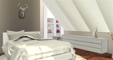 Modern Attic Bedroom At Caeley Sims Sims 4 Updates