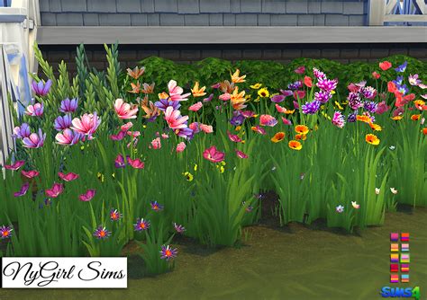 The Sims Sims Cc Outdoor Flowers Outdoor Plants Landscape Design