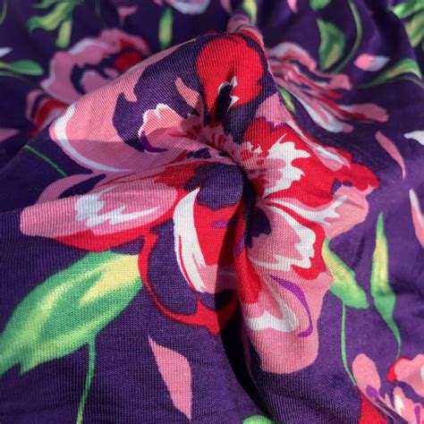 60 Modal Spandex Blend Colorful Floral Print Jersey Knit Fabric By The